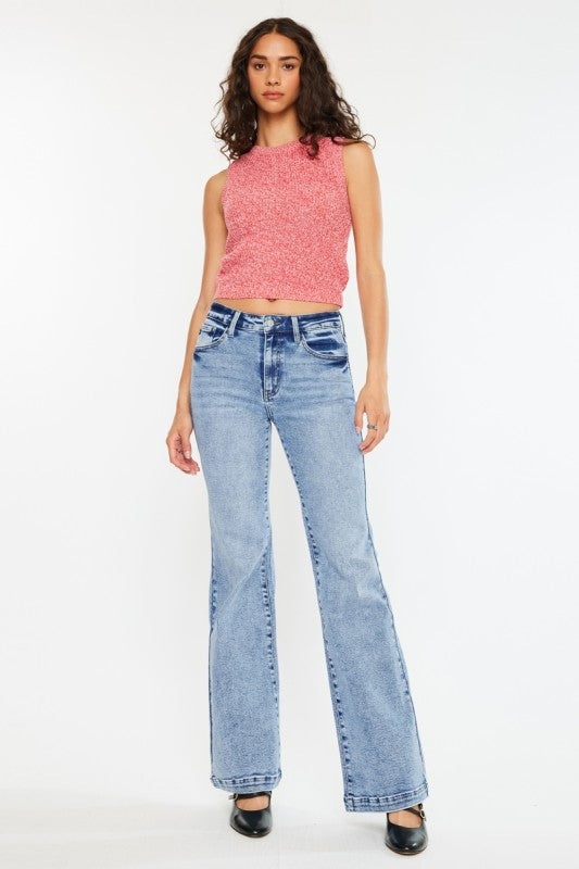 The Madelynn Wide Leg Flare Jean from KanCan in Light Wash