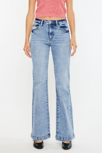 The Madelynn Wide Leg Flare Jean from KanCan in Light Wash