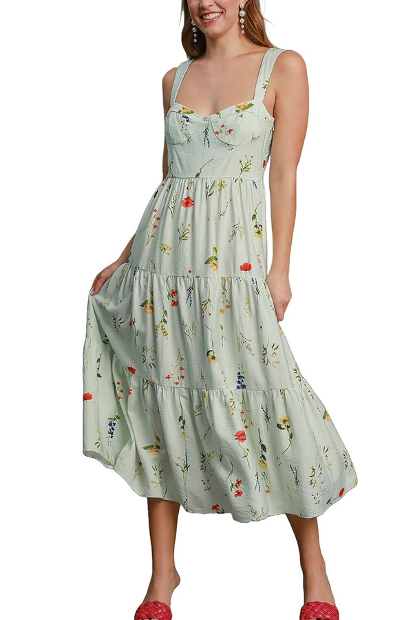 Karleigh Wildflower Print Sundress in Mint
