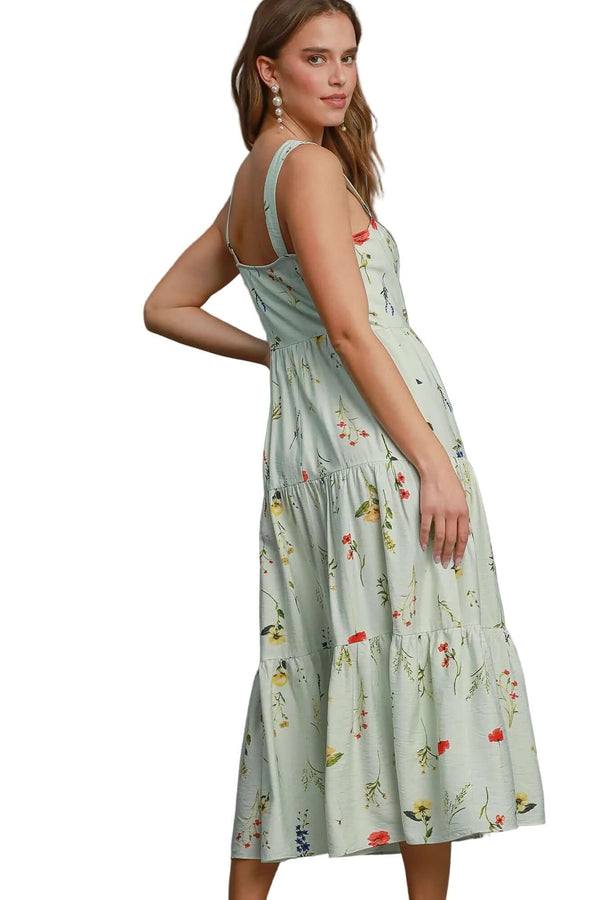 Karleigh Wildflower Print Sundress in Mint