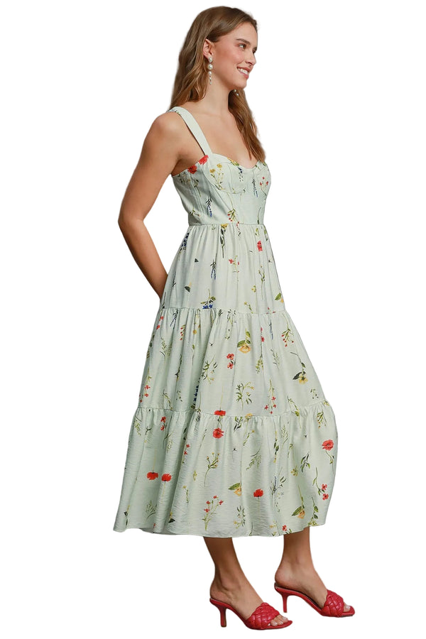 Karleigh Wildflower Print Sundress in Mint