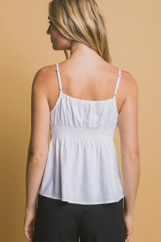Sweet Days of Summer Spaghetti Strap Top in White