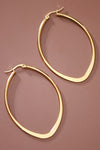 Arianna 18K Gold Plated Marquis Shaped Hoop Earrings