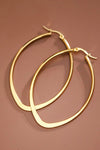 Arianna 18K Gold Plated Marquis Shaped Hoop Earrings