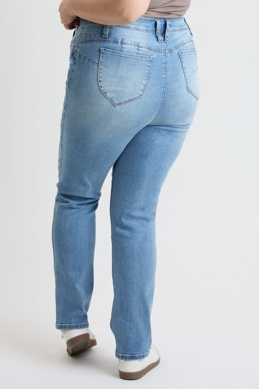 Rosalie High Rise Curve Wannabettabutt Straight Leg Jeans