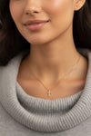 Divinity Stainless Steel Cross Necklace in Gold