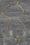 Divinity Stainless Steel Cross Necklace in Gold