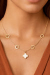 Connie 18K Gold Plated Reversible Clover Quatrefoil Necklace