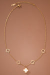Connie 18K Gold Plated Reversible Clover Quatrefoil Necklace