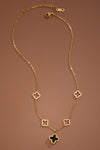 Connie 18K Gold Plated Reversible Clover Quatrefoil Necklace