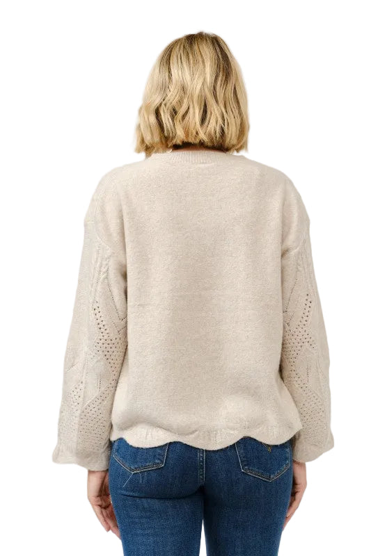 Perfectly Polished Cable Knit Sweater in Khaki