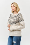 Heidi Fair Isle Embellished Sweater in Khaki