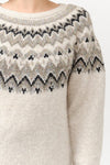 Heidi Fair Isle Embellished Sweater in Khaki
