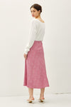 Yours Truly Ditzy Floral Skirt in Mauve - Curvy