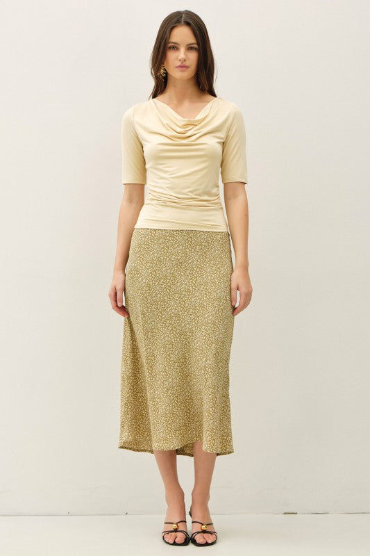 Yours Truly Ditzy Floral Skirt in Sweet Pea