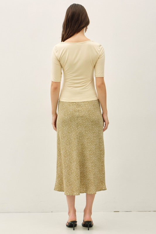 Yours Truly Ditzy Floral Skirt in Sweet Pea