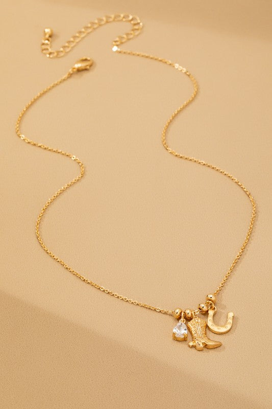 Western Charm Necklace in Gold