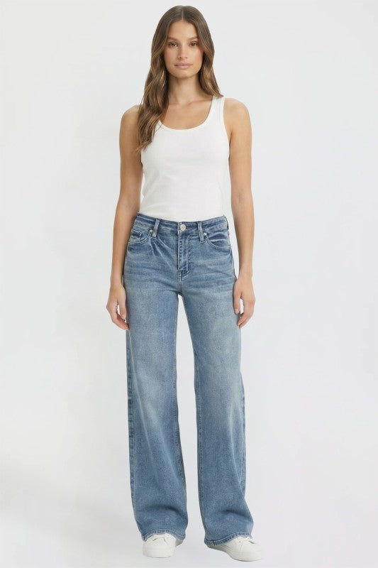 Bella High Rise Wide Leg Jeans in Medium Wash