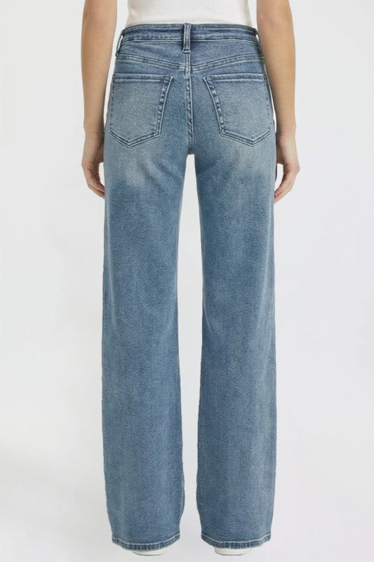 Bella High Rise Wide Leg Jeans in Medium Wash