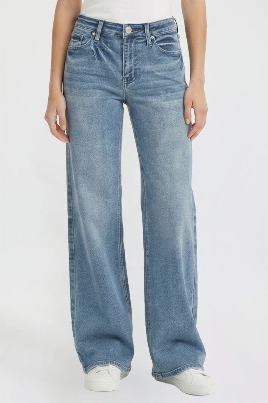 Bella High Rise Wide Leg Jeans in Medium Wash