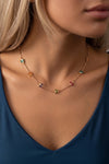 Charming Butterflies CZ Bead Necklace in Gold
