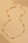 Colorful Jewels CZ Bead Necklace in Gold