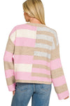You Wear it Well Stripe Color Block Sweater in Pink