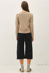 Just the Classics Wool Blend Basic Crewneck Sweater in Mushroom