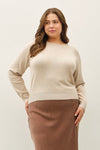 Looking Forward Raglan Loose Fit Sweater in Oatmeal - Curvy
