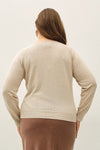 Looking Forward Raglan Loose Fit Sweater in Oatmeal - Curvy