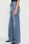 Kayla Wide Leg Tie Waist Jeans in Medium Wash