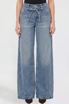 Kayla Wide Leg Tie Waist Jeans in Medium Wash