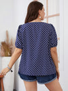 Always Have Polka Dot Square Neck Blouse in Navy - Curvy