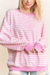 Here's to You Classic Stripe Pullover Top in Pink - Curvy