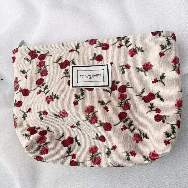 Rose Print Cosmetics Pouch