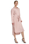 Jackie Tencel Stripe Shirt Dress in Red