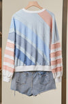 Color Theory Textured Striped Pullover in White