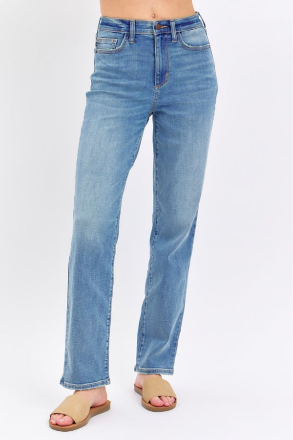 Ciara High Waist Straight Jeans in Sizes 0 - 24 by Judy Blue