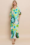 What I’m Thinking Of Floral Printed Maxi Dress in Turquoise