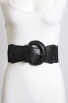Rustic Look Wide Stretch Belt in Black