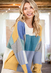 Gracie Color Block Sweater in Seafoam