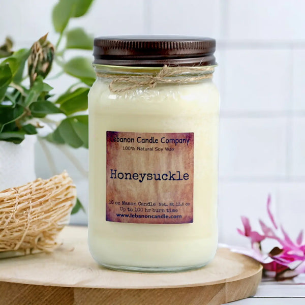 Honeysuckle 16 oz. Mason Jar Soy Candle
