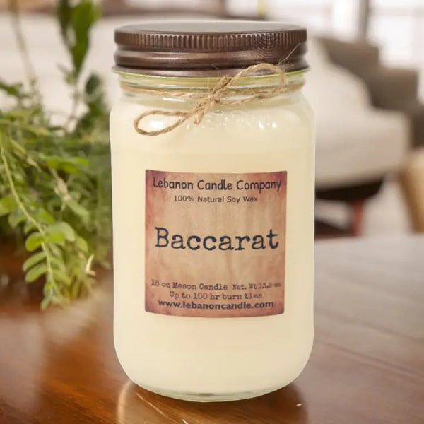 Baccarat 16 oz. Mason Jar Soy Candle