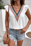 This Light of Mine Lace Trim Blouse in White or Black - Misses and Curvy
