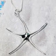 Sterling Silver Whimsical Starfish 18" Necklace