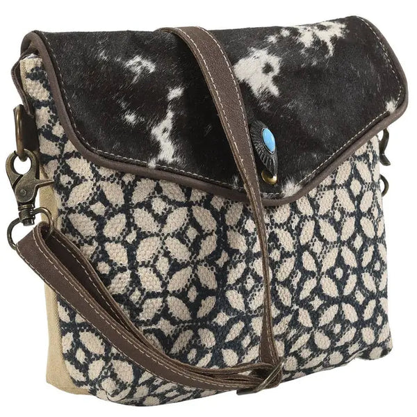 Dylan Natural Hide and Canvas Crossbody