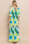 What I’m Thinking Of Floral Printed Maxi Dress in Turquoise