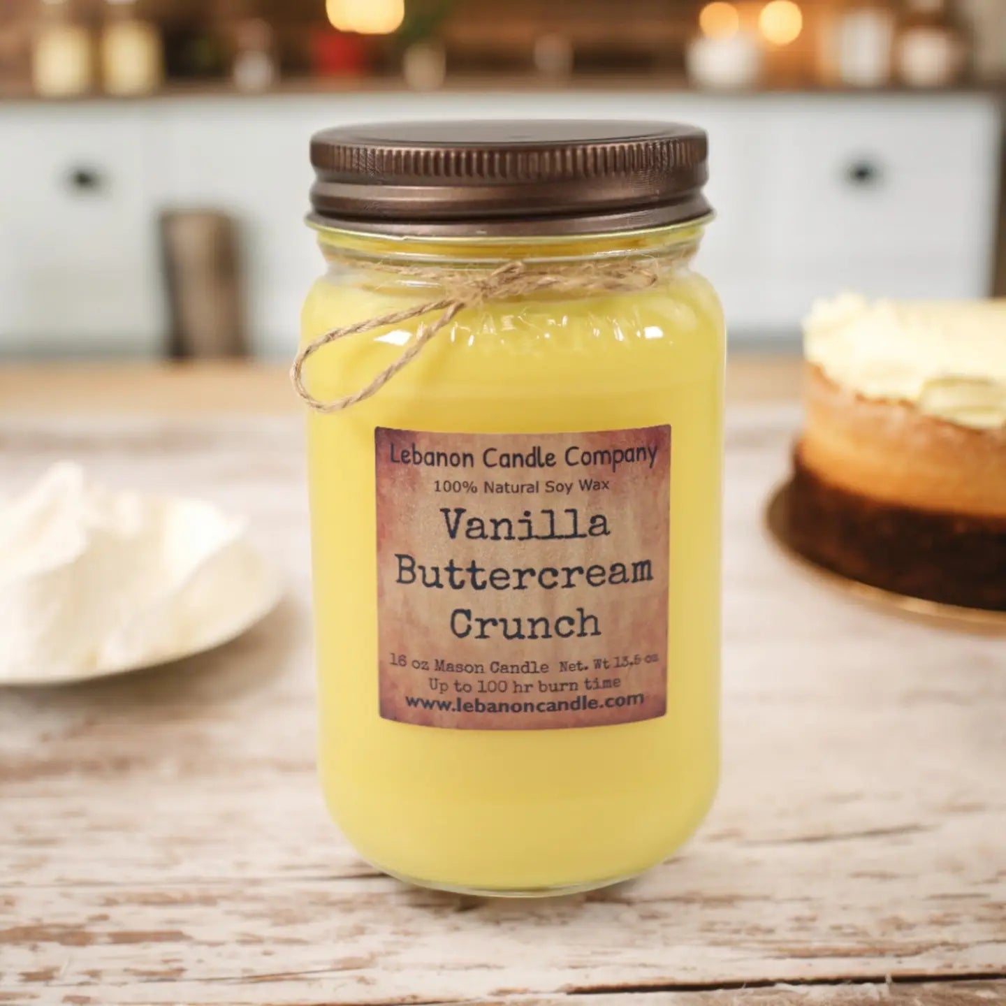 Vanilla Buttercream Crunch 16 oz. Mason Jar Soy Candle