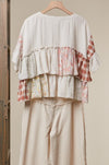 Free Spirit Vintage Patchwork Ruffle Top in Ivory