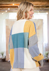 Gracie Color Block Sweater in Seafoam